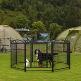 Dog Playpen Indoor 32 inch 8 Panels Metal Dog Pen Pet Dog Fence Outdoor Exercise Pen with Doors, W368P234000