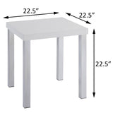White High Gloss and Chrome End Table B062P185720