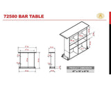 White High Gloss 6-Shelf Bar Table B062P209312