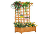 Garden Bed with Trellis, 72 Inch Height Metal Planter Box with Trellis 36622566