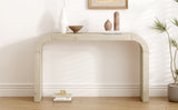 Mirod 52" Wood Console Table with Curved Edge, Natural Texture, Perfect for Entryways and Living N760P281360N
