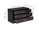 Modern Simple 3-Drawer Table Nightstand Dresser Black 39538677