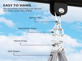 Hanging Hammock Swing Chair with Large Cushion, Steel Frame, Indoor Outdoor, 265 lb Capacity 73995872