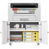 Office furniture Copier Cabinet white 2 door steel copier stand mobile pedestal file Printer Stand W124757932