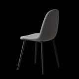 Dining Chairs Set of 4 modern kitchen dining chairs, linen padded seats, and sturdy black metal leg W1727P237778