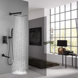 Shower System 10 Inch Square Bathroom Luxury Rain Mixer Shower Combo Set TH6203MB