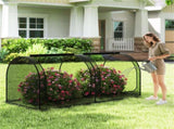 Green 98"x48"x48" Garden Crop Cage with High-Density Nylon Mesh, 2 Zippered Doors Plant Protection 06567055
