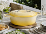5QT Round Enameled Cast Iron Pot with Stainless Steel Handle Yellow Ombr 08213454
