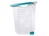 (2 pack) 2 Bushel Rolling Plastic Laundry Hamper with Pop-up Handle, White (Shipment from Walmart) 57846102