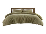 3PCS Full/Queen Waffle Washed Comforter Set B035P341104