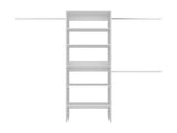 Hollis Modular Closet System with Open Shelves, Dual Hanging Rods and Vertical Storage Design, White B097P474320