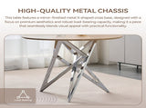 37Inch Round Dining Table, Small Round Kitchen Table With Silver Metal Legs, Suitable For 2 To 4 W3357P395501
