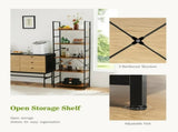 5-Shelf Wood and Metal Storage Shelf with Adjustable Feet, Waterproof & Scratch-Resistant, Rustic 60305599