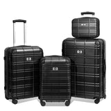 Luggage Sets ABSPC Hardshell 4pcs Luggage Hardside Lightweight Durable sets Spinner Wheels W1689P207673