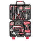 ZNTS 146-Piece Drill Set with 8V Pink Cordless Drill, Home Tool Kit with Drill, House Repairing Hand Tool 71202637