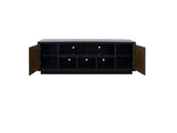 Aria 85 inch TV Stand for TVs up to 95 inches, No Assembly Required, Black and Walnut Finish B108P292259