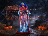5.6FT Halloween Animatronic Clown, Sound & Button Activated, Animated Moving Clown with Flashing Red 22346544