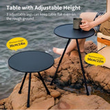 ZNTS Outdoor camping round table, adjustable folding table, easy to carry, suitable for camping, BBQ, 47537072