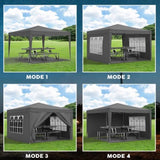 10'x10' Folding Canopy with 4 Removable Sidewalls Outdoor Event Shelter UPF 50 Gazebo Portable W2185P194757