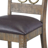 Weathered Cherry and Black Open Back Side Chairs B062P186536