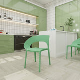 Summer - Haze Green Polypropylene Single-Side Chair - One-Piece Design for Indoor & Outdoor W3450P322880