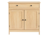 Natural wood color, particleboard with melamine veneer, 60*30*80cm, double doors, single drawer, 45169395