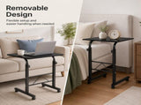 Adjustable Rolling Laptop Table with Steel Frame, Black, 31.50 x 18.11 in, Adjustable Height 36520420