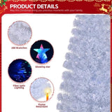 7 FT Pre-lit Christmas Tree, Artificial Fiber Optic Christmas Tree with Lighted Top Star and 280 10439444