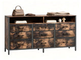 9-Piece Non-Woven Fabric Drawer Cabinet with Shelves - Modern Drawer Cabinet P2 Particleboard Iron 49630731