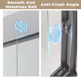 44-48" x 72" Tempered Glass with Explosion Proof Film, Aluminum Frame Double Sliding Shower Door, W1675P288830