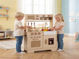 Kids Wooden Play Kitchen with Realistic Lights & Sounds, Pretend Ice Maker & Accessories for 41770514