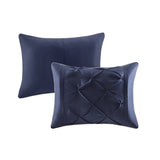 7 Piece Tufted Comforter Set Navy King B03596832