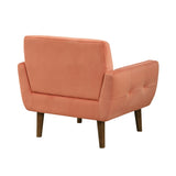 Orange Color Accent Chair Upholstered Velvet Cushion Seat Back Tufted Contemporary Living Room B011P283268