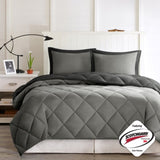 King 3M Scotchgard Diamond Quilting Reversible Down Alternative Comforter Set B03595026
