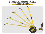 24" x 18" Manual Snow Pusher with T-Handle, Black Blade, Yellow Shaft & Yellow Wheel Hub, Iron 70501121