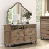 Simple Contemporary 1pc Dresser Rustic Oak Veneer Solid wood English Back Dovetail Drawers Bedroom B2741P357505
