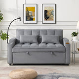 Modern Velvet Loveseat Futon Sofa Couch w/Pullout Bed,Small Love Seat Lounge Sofa with adjustable W311P264374