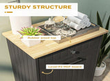 Kitchen Tilt Out Trash Bin Cabinet Free Standing Recycling Cabinet Trash Can Holder With Drawer, 72686953