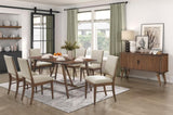 Modern Design Set of 2 Side Chairs Fabric Upholstered Seat Back Brown Finish Wooden Dining Kitchen B011P196942
