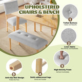 Wooden Dinings Set of 4, Modern Fabric Upholstered Kitchen Sides, Farmhouse Dining Room N752P294998D