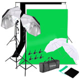 ZNTS 135W Silver Black Umbrellas with Background Stand Non-Woven Fabrice Set 64774424