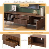 Mid Century TV Stand 2 Drawers, Media Console Table for TVs up to 80'', Entertainment Center 00458005
