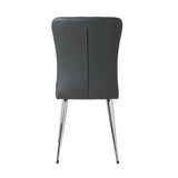 Modern Charcoal PU dining chair, cloth upholstered chair, electroplated metal chair legs, suitable W210P224293