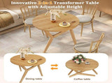 Round 2-in-1 Transformer Coffee Table with Adjustable Height, 16.5" for Coffee Table, 29.5" for N735P369877N
