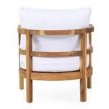 Outdoor Acacia Wood Patio Club Chair, Wood Patio Furniture,Waterproof Thick Cushion Deep Seating for 71518.00WHI