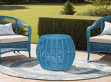 Outdoor Patio Side Table, Small Round Metal End Table, Weather Resistant 26596379