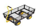 900 Lbs Steel Garden Cart Heavy Duty Yard Wagon with 10 Inch Tires and 180 Degree Rotating Handle 29023982