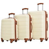 ZNTS 3 Piece Luggage Set Hardside Spinner Suitcase with TSA Lock 20" 24" 28" Available PP191030AAK