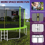 14FT Trampoline for Kids and Adults with Net, Outdoor Recreational Trampolines for Family W1163120242