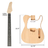 ZNTS DIY 6 String TL Style Electric Guitar Kits with Mahogany Body, Maple Neck and Accessories 29212216